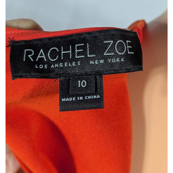 Rachel Zoe Shift Ruffle Shift Dress Size 10 Orange Sleeveless Wear up or down - Picture 8 of 9